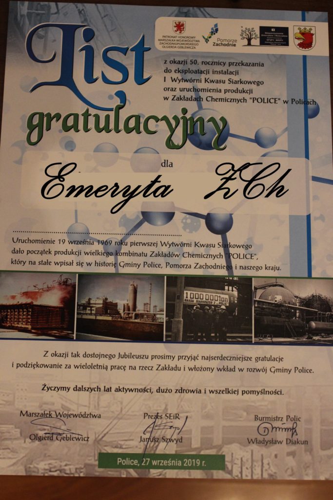 50 lat produkcji w Z.Ch. „Police” – spotkanie weteranów pracy
